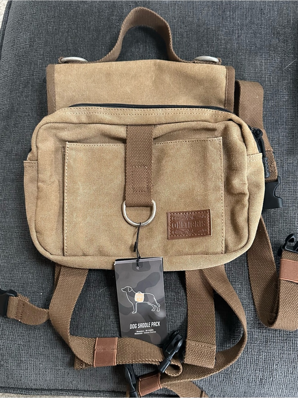 Canvas Dog Saddle Pack - Tan NWT